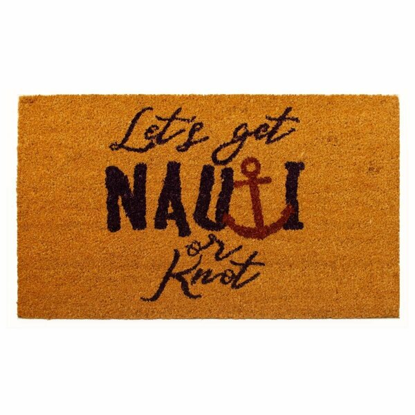 Configuracion 17 x 29 in. Nauti or Knot Rectangular Doormat - Natural Blue & Red CO3360624